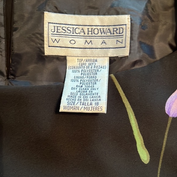 2-PIECE JESSICA HOWARD WOMAN DRESS 100% POLYESTER FULLY LINED SIZE 18 LONG SHIRT - Picture 9 of 12